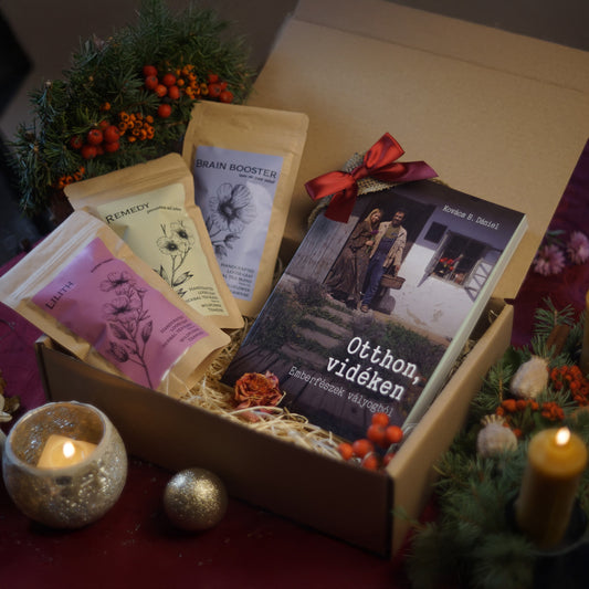 Karácsonyi ajándék könyv és teaválogatás